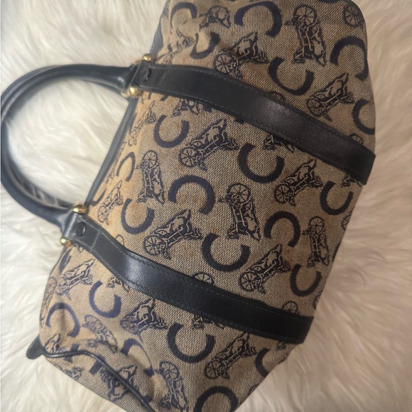 Céline Beige and Navy Blue Women's Hand Bag - Picture 2 of 9